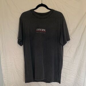 Anine Bing Lili Link Tee in Washed Black